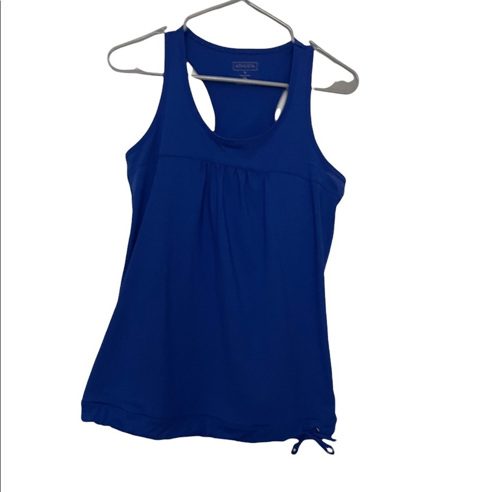 Athleta Womens tinker top racer back tie waist size medium tank top. Exercise
